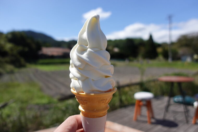 北海道興部（おこっぺ）町産生乳を使った濃厚ソフトクリーム