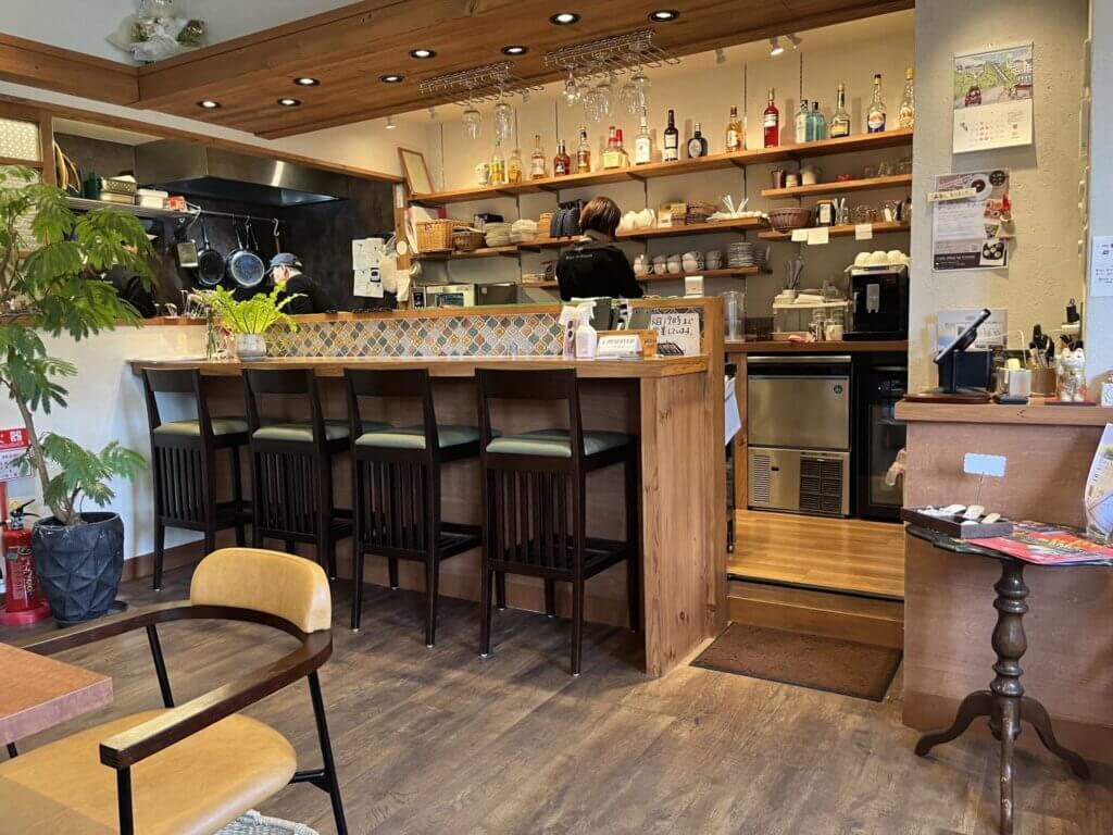 cafe Blue in Greenの店内