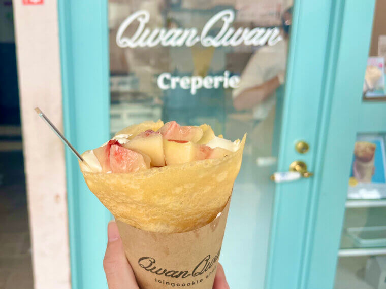 QwanQwanの店舗とクレープ